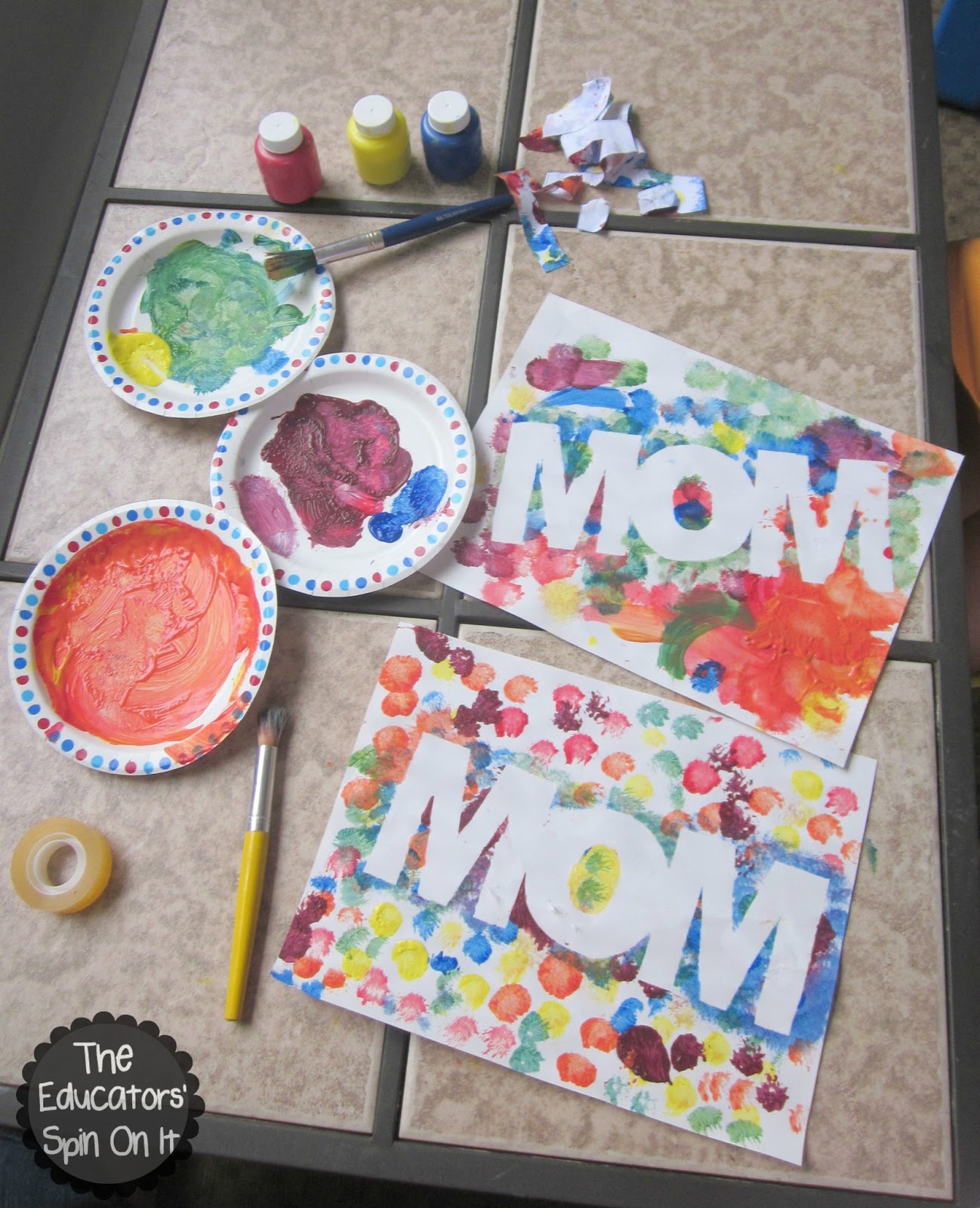 Easy Mothers' Day Craft Idea for Kids with Paint Resist