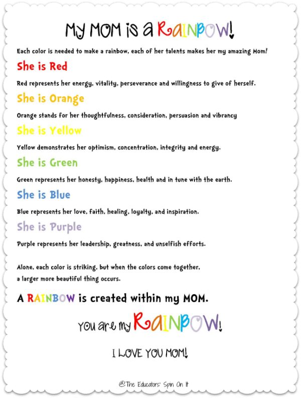 Preschool Mothers Day Poem