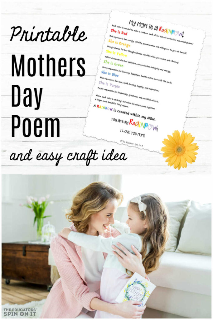 Printable Mother s Day Poem and Craft The Educators #39 Spin On It