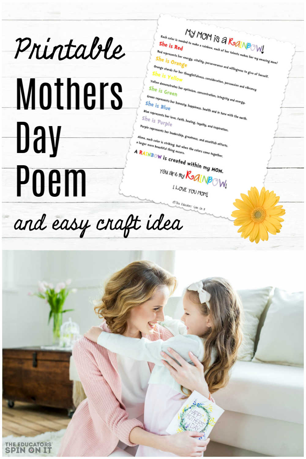 Printable Mothers Day Poem For Kids The Educators Spin On It