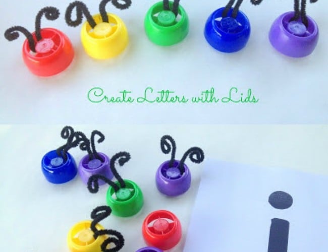 Letter Bugs Busy Bag Idea for Kids with Lids and ABC Printable