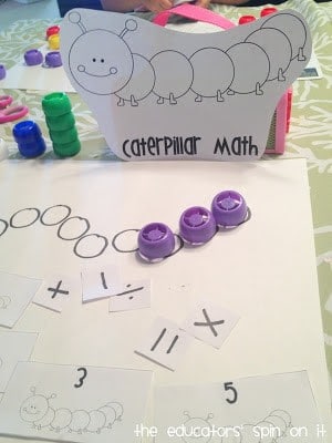 Caterpillar Math with Recycled Lids