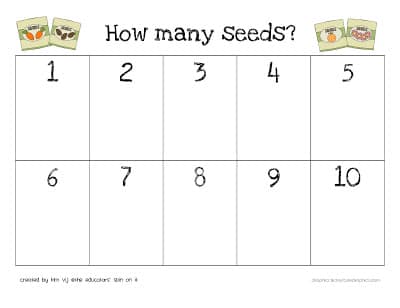 Printable Activity for Learning with Seeds from The Educators' Spin On it