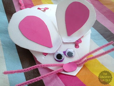 mouse with ears and pink whiskers with ribbon for learning to how to lace. 