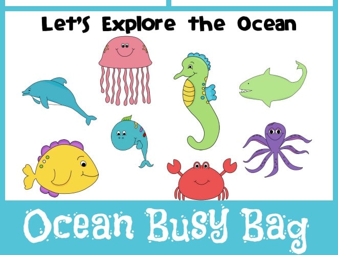 Ocean Themed Game for Preschoolers for Busy Bag