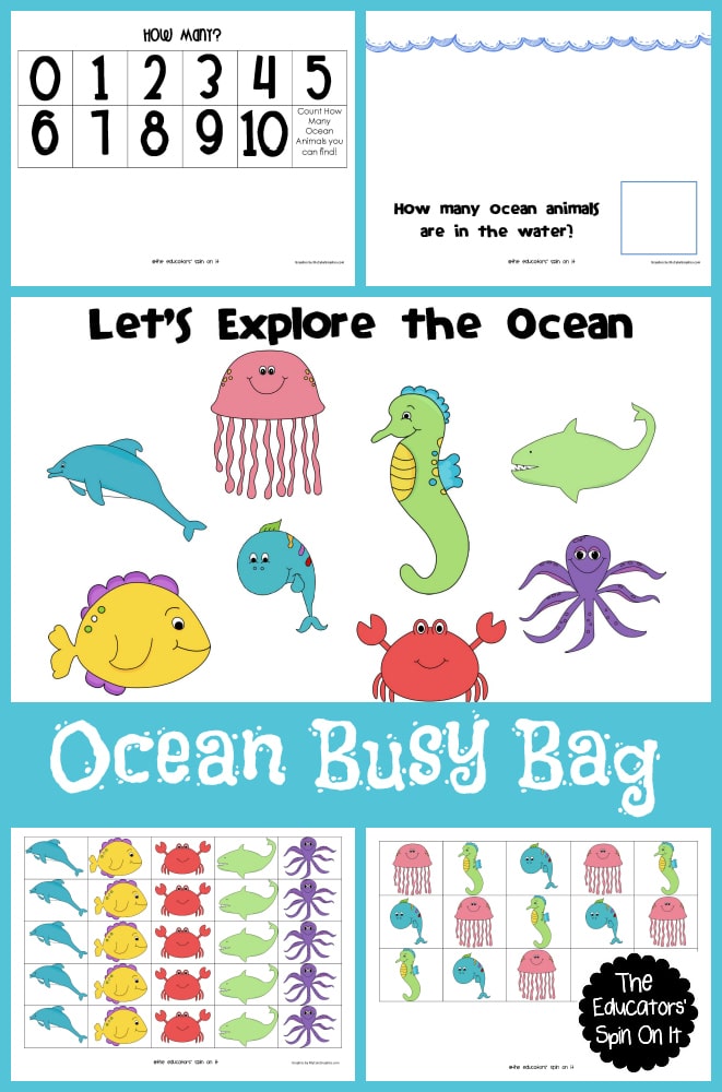 Ocean Themed Game for Preschoolers for Busy Bag 