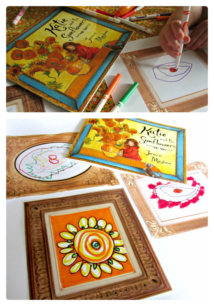 Printable Frams for making a Kids Art Gallery Inspired by Katie and the Sunflowers Book