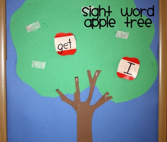 Sight Word Apple Tree Activity for beginner readers