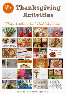Thanksgiving Activities for Kids featured at the After School Linky Party 