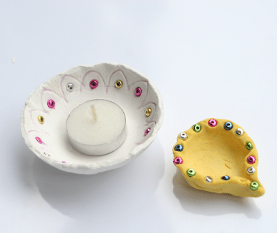 Making Diyas with Kids for Diwali 