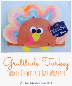 Gratitude Turkey Art Project for a Handmade Chocolate Bar Wrapper