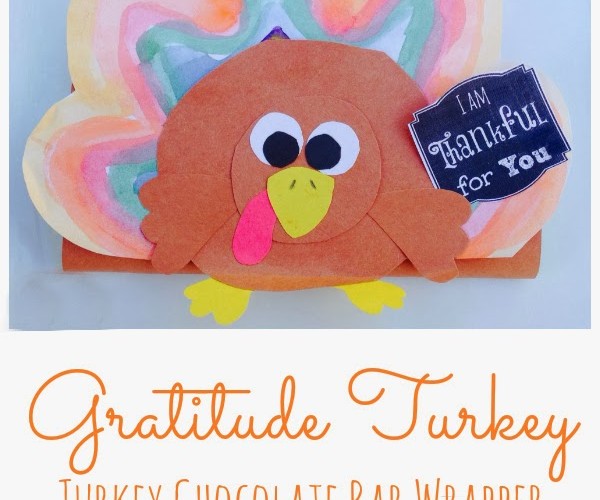 Gratitude Turkey Art Project for a Handmade Chocolate Bar Wrapper