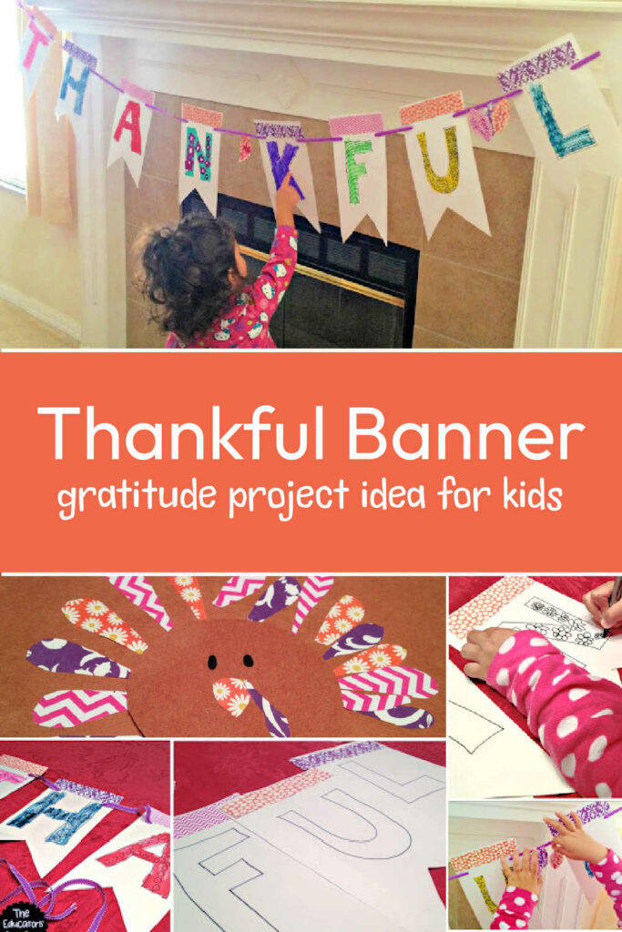 Thankful Banner Project for Kids for Thanksgiving