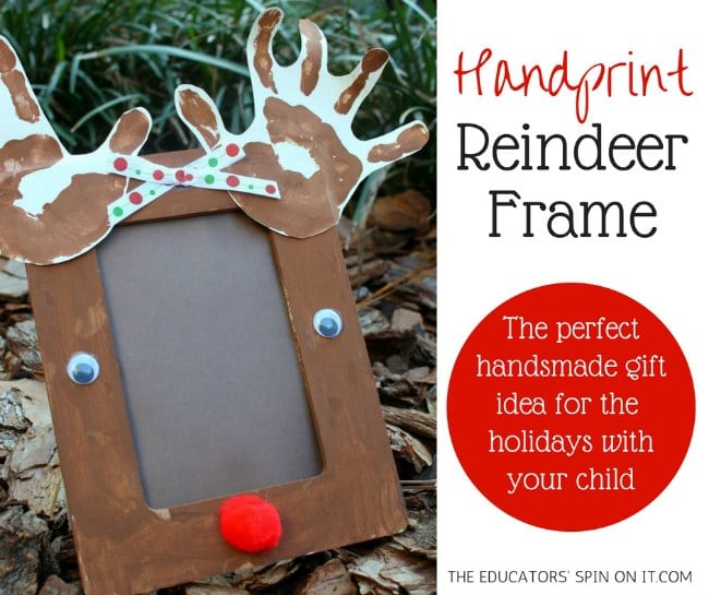 Handprint Reindeer Frame for Kids #christmas #handprintcraft