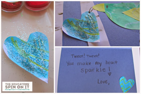 Valentine Card Idea with Winter Birds from The Educators' Spin On It