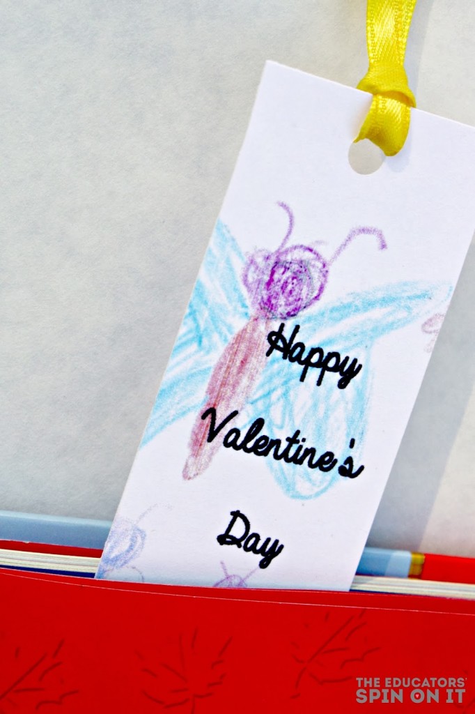 Valentine's Day Bookmark with Colorful Butterflies