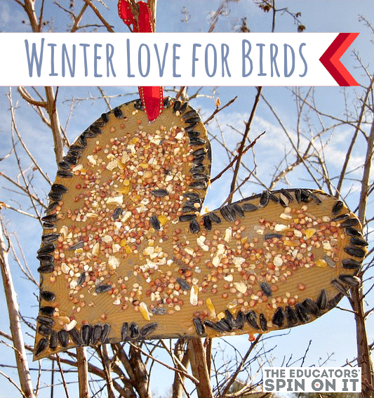 Heart Birdseed for Winter Birds from The Educators' Spin On It 