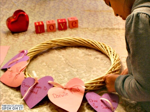 Randomo Acts of Kindness Wreath for Valentine's Day from The Educators' Spin On It 