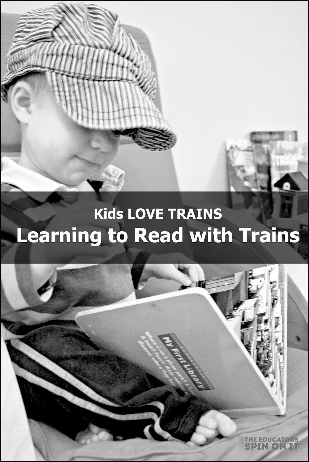Little train enthusiasts getting excited about learning to read