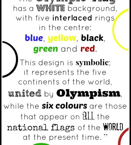 Quote about what the Olympic Ring Colors Represent by Pierre de Coubertin