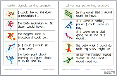 Icons of Winter Games for Writing Prompts for Kids