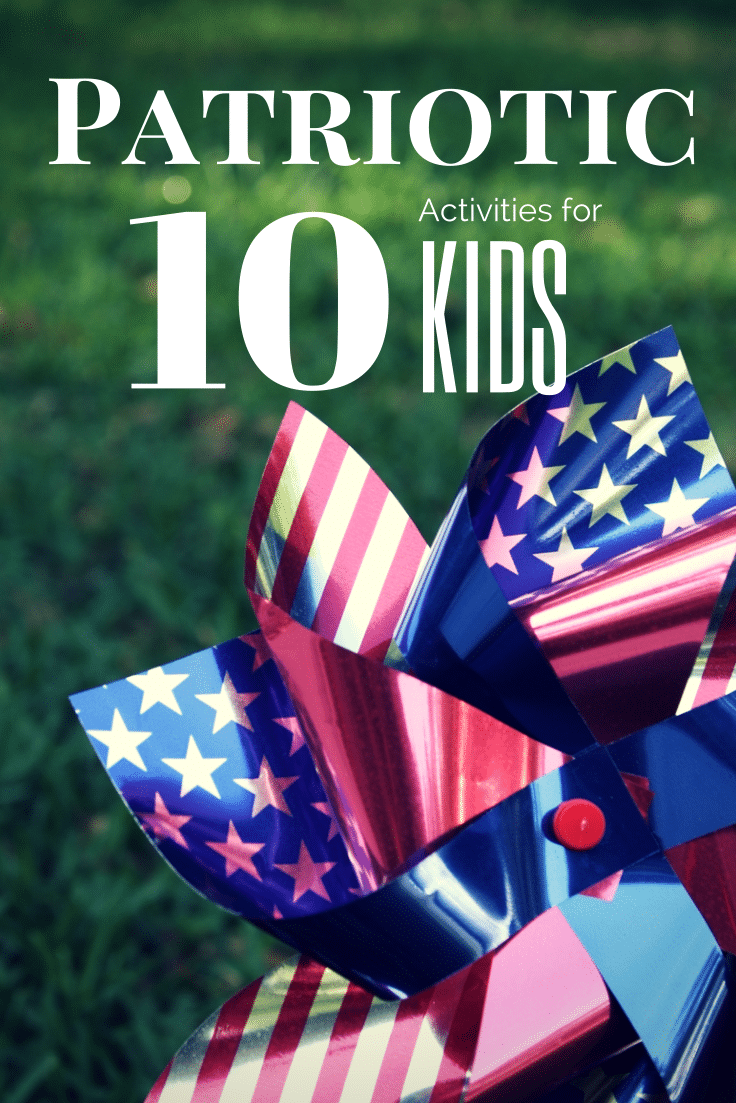 Patriotic Activities for Kids featuring Red, White and Blue Pinwhell