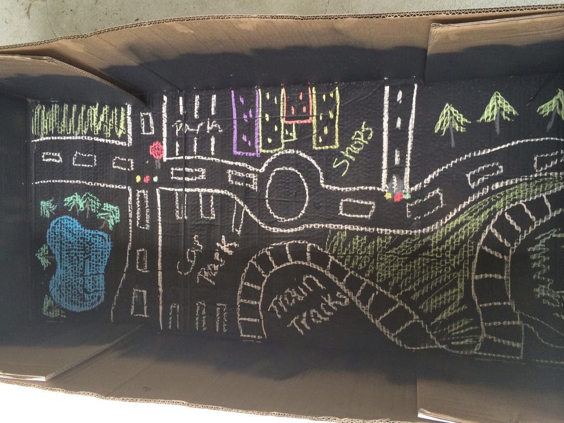 Create your own DIY Chalkboard Box Town for hours of fun! @ The Educators' Spin On It 