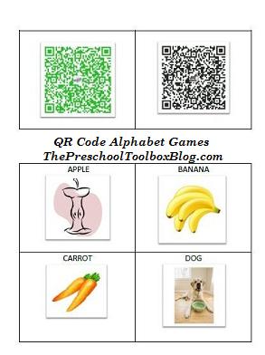 preschool technology education QR codes for beginning sounds