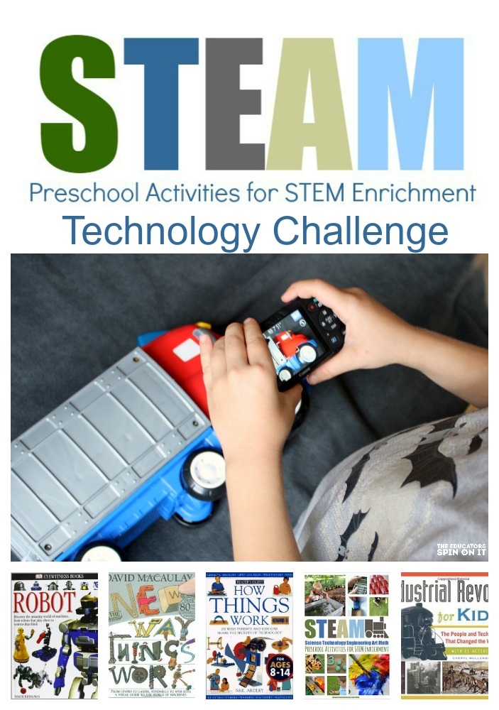 Technology Activity Challenge with cameras for preschoolers