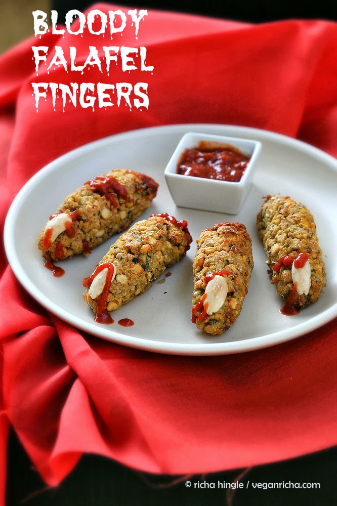 Bloody Falafel Fingers: A FUN Vegan Halloween Appetizer