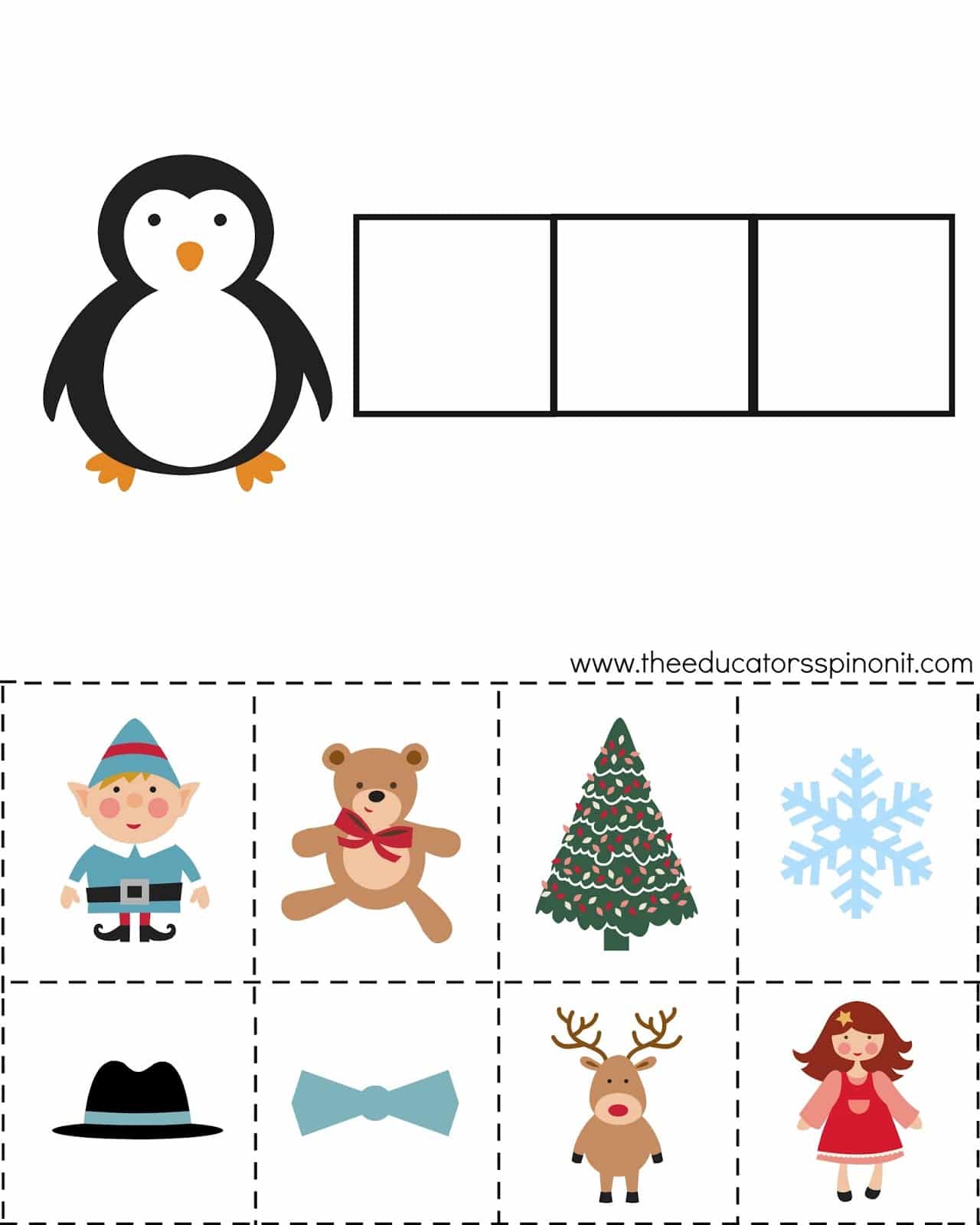 Mini Erasers Count the Phonemes! Task Box Snowman Sounds