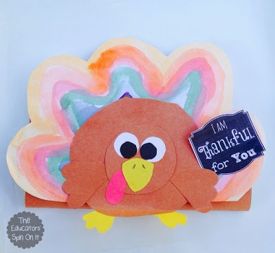 Create a Turkey Chocolate Wrapper with kids for a fun gift of gratitude