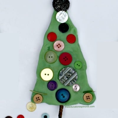 Playdough Christmas Tree Crafts for Kids