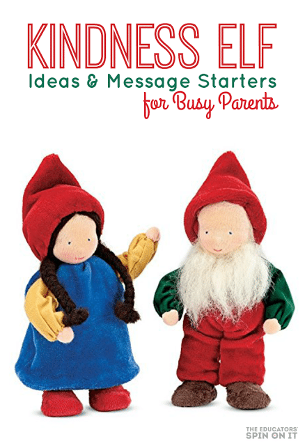 Kindness Elf Ideas for busy parents with ready to go message! 