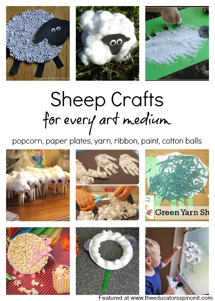 A collection of sheep crafts for kids with every art medium! Great for year of the sheep crafts.