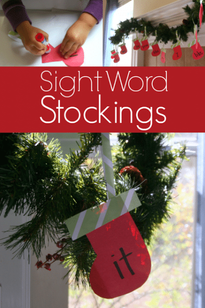 Sight Word Stockings for Christmas Activity for Kids