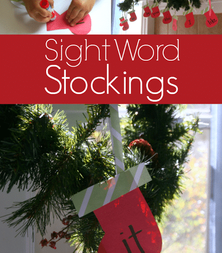 Sight Word Stockings for Christmas Activity for Kids