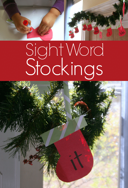 Sight Word Stockings for Christmas Activity for Kids