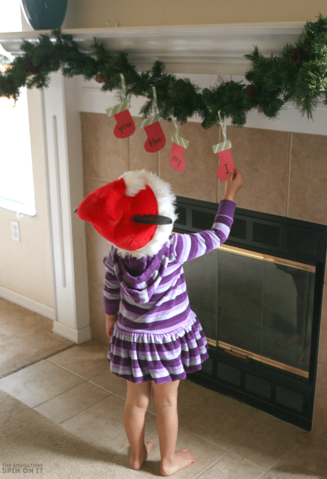 Christmas Themed Sight Word Activity from The Educators' Spin On It. Create a playful way to practice sight words at home this holiday season.