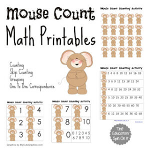 Mouse Count Math Printables