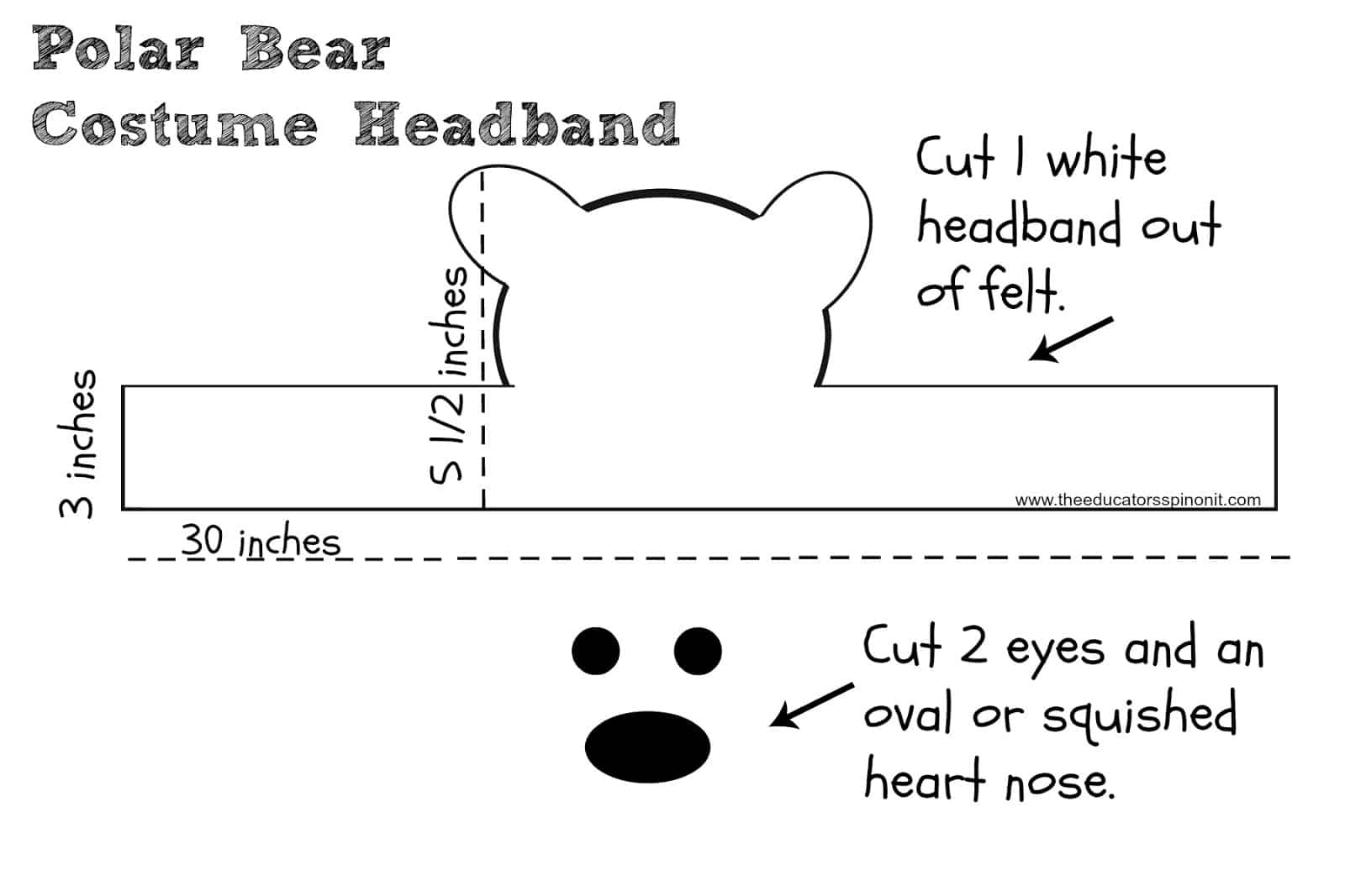 Polar Bear Costume Headband for Kids The Educators' Spin On It