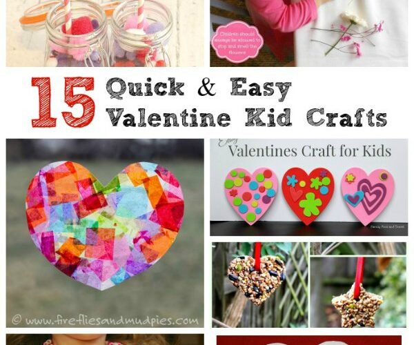 Easy Valentine Kids Crafts with heart crafts