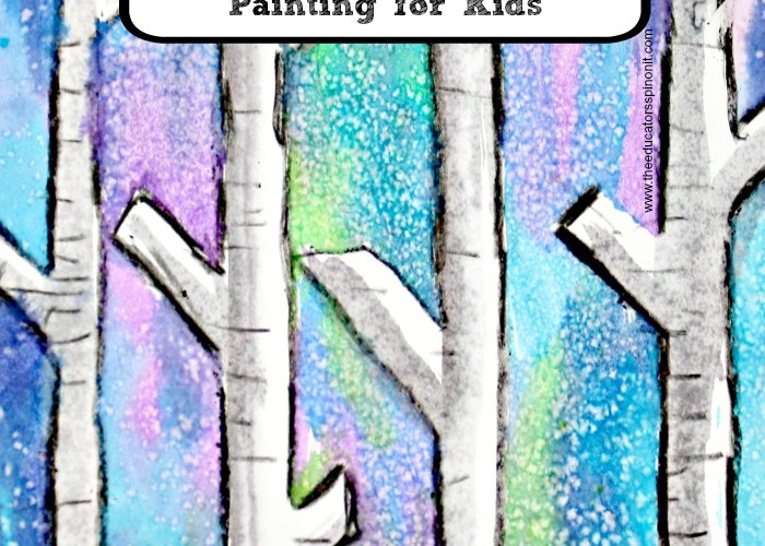 Watercolor Birch Tree Painting for Kids