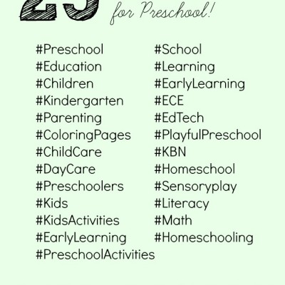 TOP Hashtags to Use and Search for Preschool!