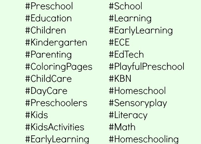 Top Hashtag to Use for Preschool