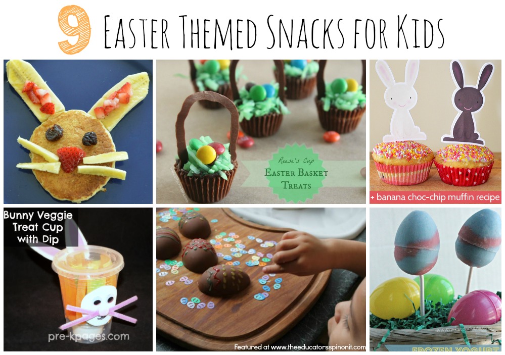 Egg and Bunny Snaped Snack Ideas for Easter 