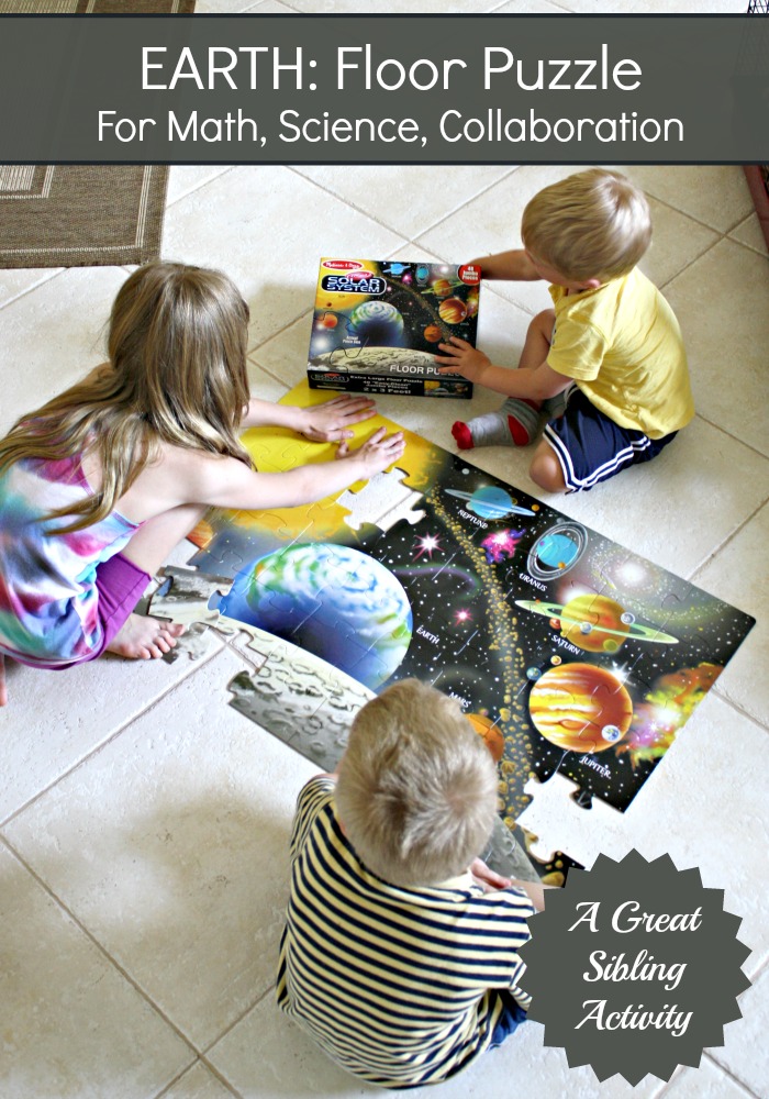Earth Floor Puzzle to Learn about the Solar System with Kids