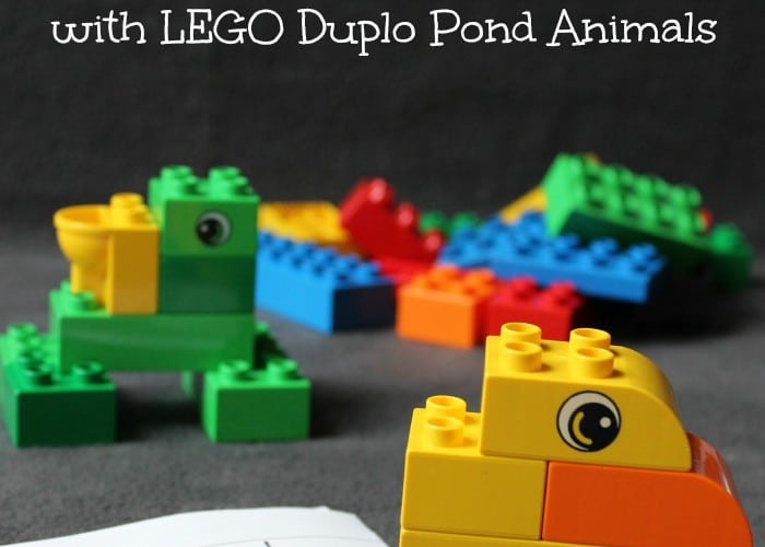 LEGO pond animals with learning to read word cards