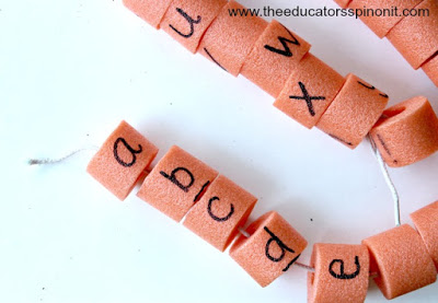 Giant ABC Beads with Pool Noodles