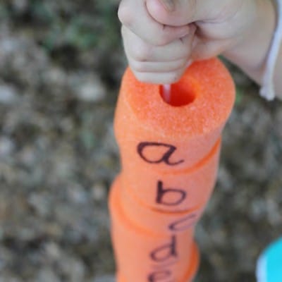 ABC Order with Giant Pool Noodle Alphabet Beads